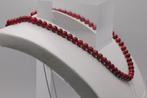 ketting met rode koraal kralen, Sieraden, Tassen en Uiterlijk, Kettingen, Overige materialen, Ophalen of Verzenden, Zo goed als nieuw