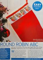 Roodborstje Kerst alfabet borduurpatroon, Ophalen, Nieuw, Handborduren, Patroon