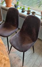 2 eetkamerstoelen velvet grijs, Huis en Inrichting, Grijs, Ophalen of Verzenden, Zo goed als nieuw