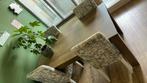 Eettafel + 4 stoelen, gratis ophalen, Ophalen, Zo goed als nieuw, Rechthoekig, 50 tot 100 cm