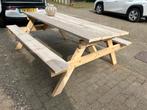 Picknick tafel 2 meter van steigerhout vers van de pers, Tuin en Terras, Rechthoekig, Ophalen of Verzenden, Zo goed als nieuw