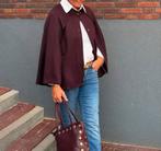 Wijnrode Cape / Vest - Soepelvallend burgundy capejasje, Maat 42/44 (L), Nieuw, Ophalen of Verzenden, Jasje