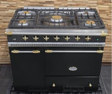 Luxe Fornuis Lacanche 100cm zwart + messing 2 ovens 5 pit beschikbaar voor biedingen