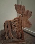 Houten Eland Beeld, Ophalen of Verzenden, Gebruikt, Hout, Dierenbeeld
