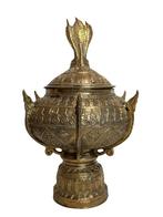 Oude Bronzen Rituele Offerkom – Boeddhistisch Altaarobject, Ophalen of Verzenden, Gebruikt