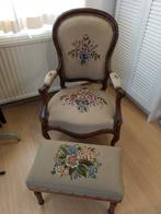 Antieke Lodewijk Voltaire / Armstoel / Fauteuil met bankje, Antiek en Kunst, Antiek | Meubels | Stoelen en Banken, Ophalen