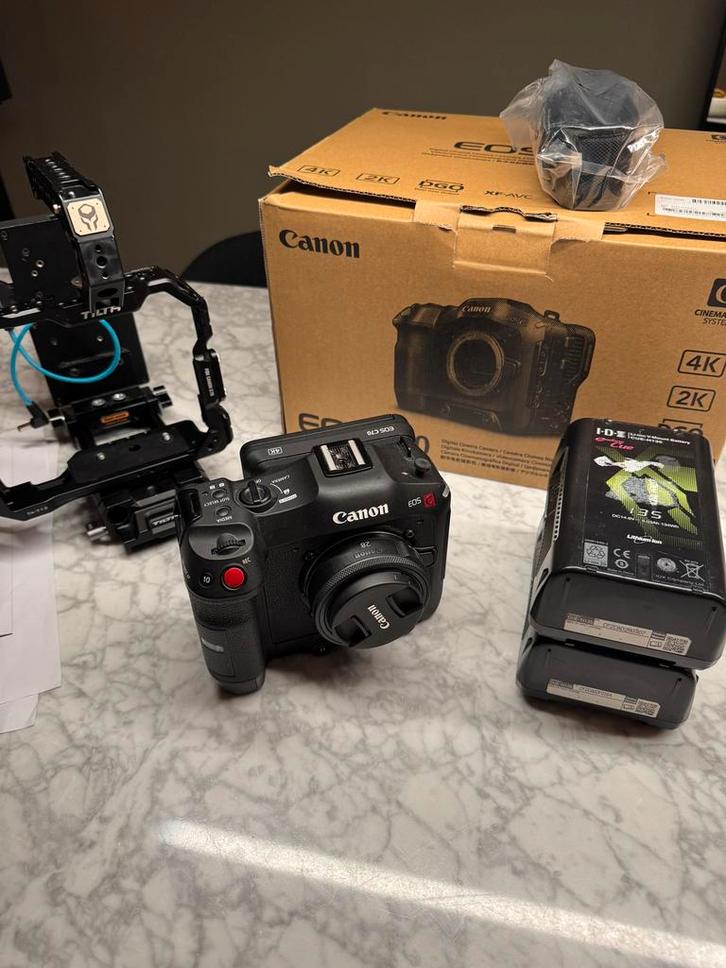 Canon C70 + Tilta Cage + V-Lock Plaat, Audio, Tv en Foto, Professionele Audio-, Tv- en Video-apparatuur, Zo goed als nieuw, Video