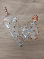 2 GLAZEN KERSTBALLEN MET GOUDEN DECORATIE, Verzenden, Zo goed als nieuw