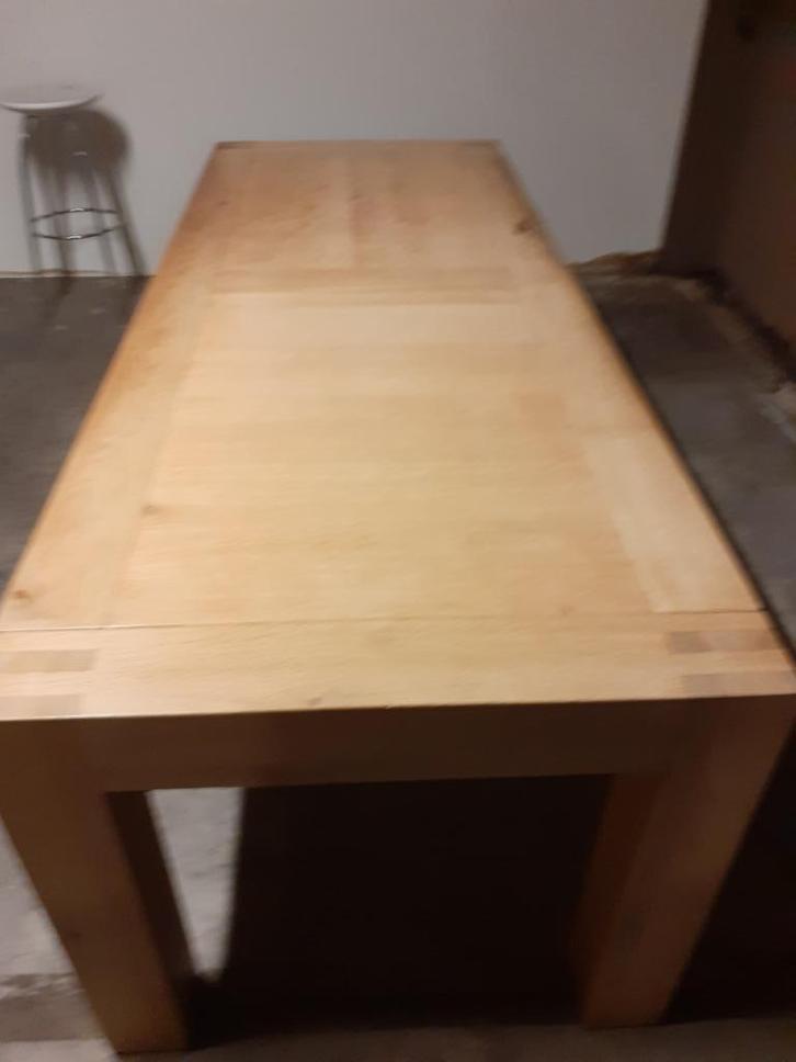 Zware massief eiken eettafel, gebruikt, Huis en Inrichting, Tafels | Eettafels, Gebruikt, 50 tot 100 cm, 200 cm of meer, Vijf personen of meer