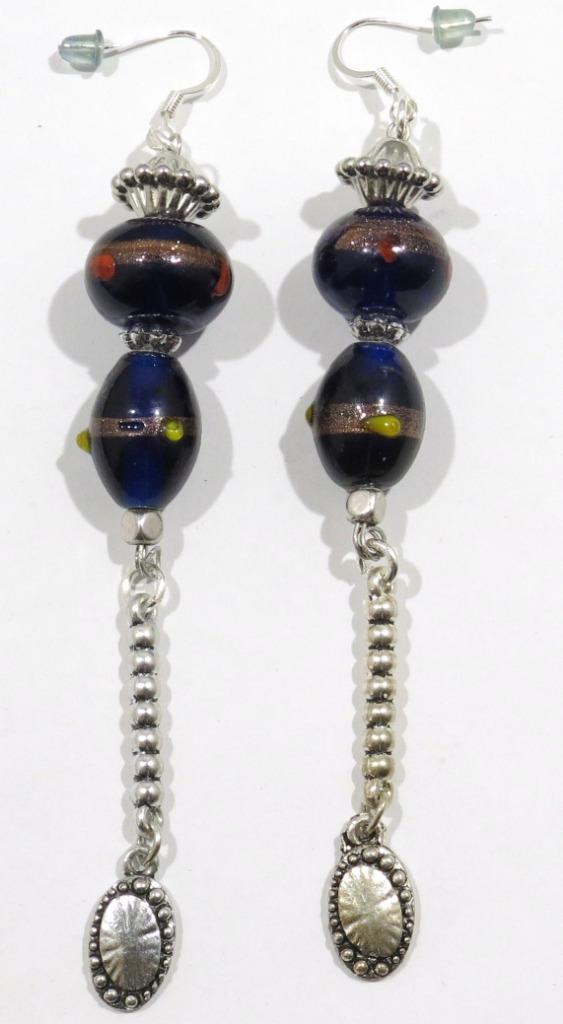 leuke hand gemaakte Oorbellen met blauwe Italiaanse kralen, Sieraden, Tassen en Uiterlijk, Oorbellen, Nieuw, Hangers, Overige materialen