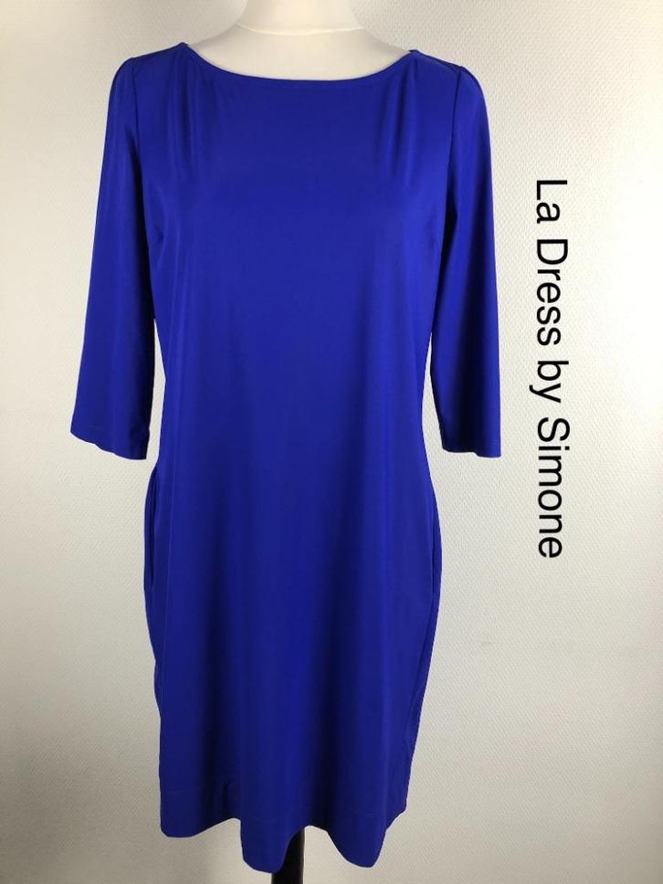 La Dress by Simone Jurk  (mt: 36) YR/8807, Kleding | Dames, Jurken, Zo goed als nieuw, Maat 36 (S), Blauw, Boven de knie, Ophalen of Verzenden