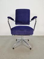 Vintage Paul Schuitema refurbished Fana Bureaustoel Stoel 60, N, N, Blauw, Ophalen of Verzenden