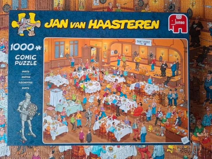 Van Haasteren puzzel, darten, 1000 stukjes, Hobby en Vrije tijd, Denksport en Puzzels, Zo goed als nieuw, 500 t/m 1500 stukjes
