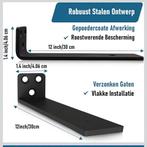 12 Zwarte stalen plankdragers 30cm + Bevestiging - Nieuw, Ophalen of Verzenden, Nieuw