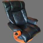 Relax Fauteuils  Himolla Zwart leer . Verstelbaar., Huis en Inrichting, Fauteuils, Ophalen, Gebruikt, 50 tot 75 cm, Leer