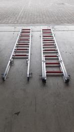 ladder 2 delig ALUMINIUM licht en sterk BRANDWEER, Ophalen, Zo goed als nieuw, 4 meter of meer