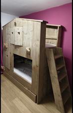 Steigerhout bed huisje voor 3 matrassen, Ophalen of Verzenden, Gebruikt, 25 tot 50 cm, 50 tot 100 cm