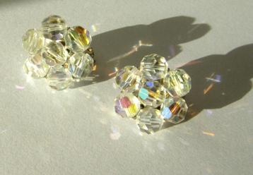 Prachtige Vintage oorbellen clips regenboog Aurora Borealis beschikbaar voor biedingen