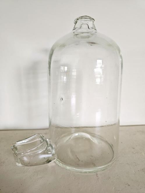 GROTE  Antieke Mondgeblazen Glazen Vogel Drinkfles Waterfles, Antiek en Kunst, Antiek | Glas en Kristal, Ophalen of Verzenden