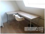 Bureau steigerbuis L-vorm met GEBRUIKT steigerhout NIEUW, Huis en Inrichting, Bureaus, Info@hout-art.nl, Nieuw, Ophalen of Verzenden