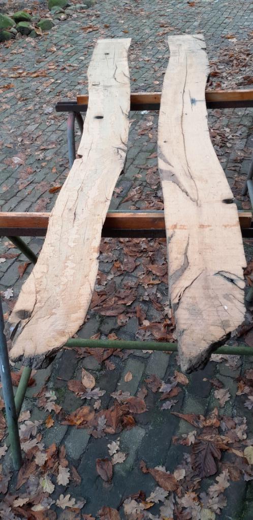 2 oude eiken natuurlijke planken, Doe-het-zelf en Verbouw, Hout en Planken, Zo goed als nieuw, Plank, Eiken, 200 tot 250 cm, 25 tot 50 mm