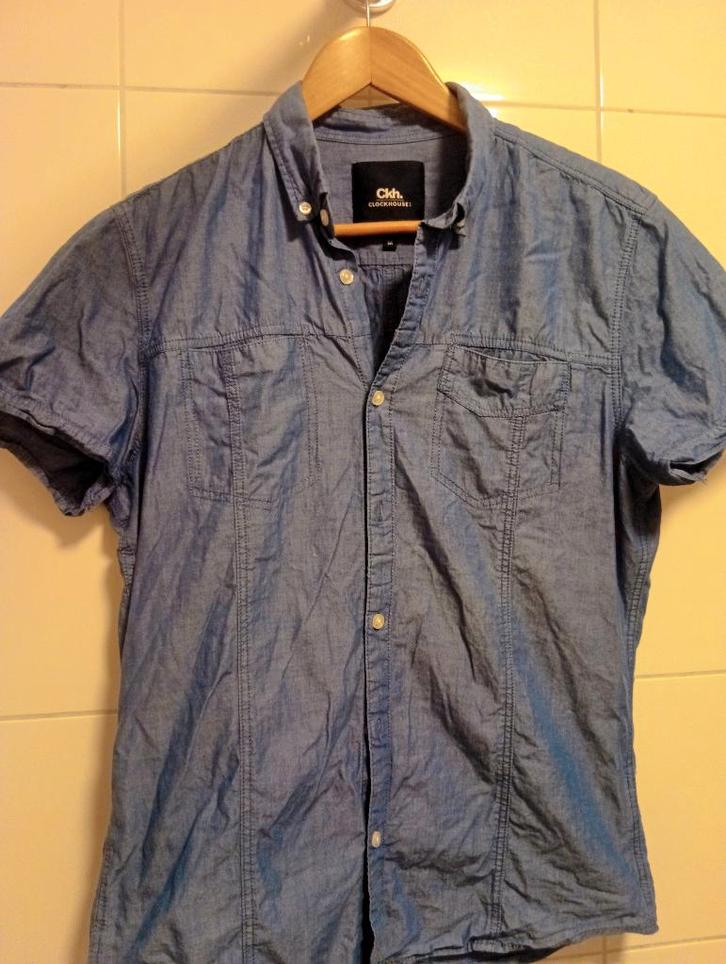 Clockhouse (C&A) Blauwe Damesblouse - Maat M - 100% Katoen, Kleding | Dames, Blouses en Tunieken, Zo goed als nieuw, Maat 38/40 (M)