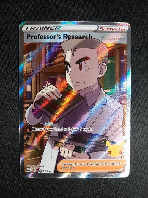 Professor's Research Oak 024/025 Celebrations Full Art NM, Hobby en Vrije tijd, Verzamelkaartspellen | Pokémon, Zo goed als nieuw