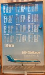 Poster kalender NLM Cityhopper Fokker F27 F28 KLM 1985, Verzamelen, Luchtvaart en Vliegtuigspotten, Gebruikt, Ophalen of Verzenden
