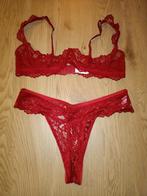 Bordeaux kanten lingerie setje XL, Kleding | Dames, Ophalen of Verzenden, Rood