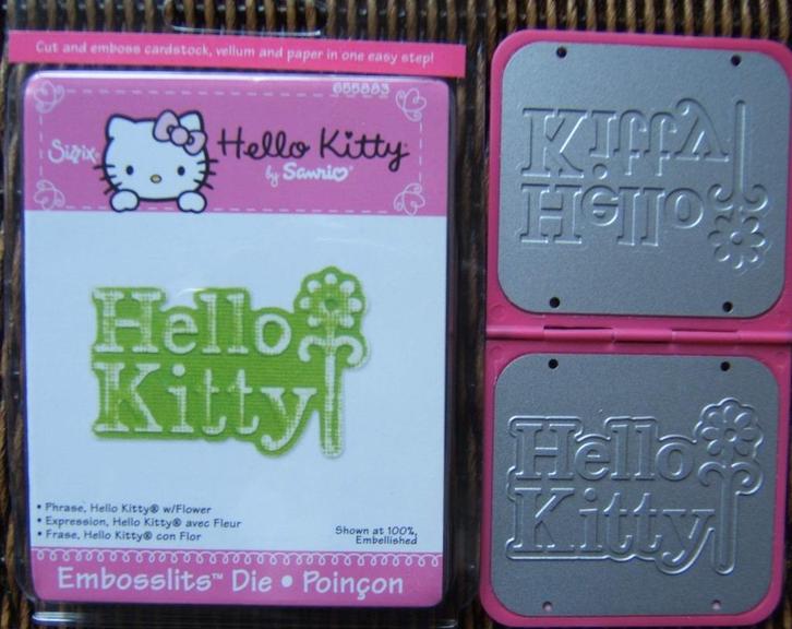 Sizzix Hello Kitty embosslits, 2 soorten., Hobby en Vrije tijd, Scrapbooking, Nieuw, Frame of Mal, Sizzix, Ophalen of Verzenden