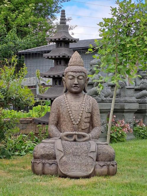 Boeddha lavasteen 90cm!, Tuin en Terras, Tuinbeelden, Nieuw, Ophalen