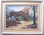 M. van Hoppe (20e eeuw) - Landschap - olieverf op doek, Ophalen of Verzenden