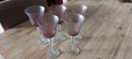 Vijf gekleurde geslepen glazen, Glas of Glazen, Gebruikt, Ophalen of Verzenden, Glas