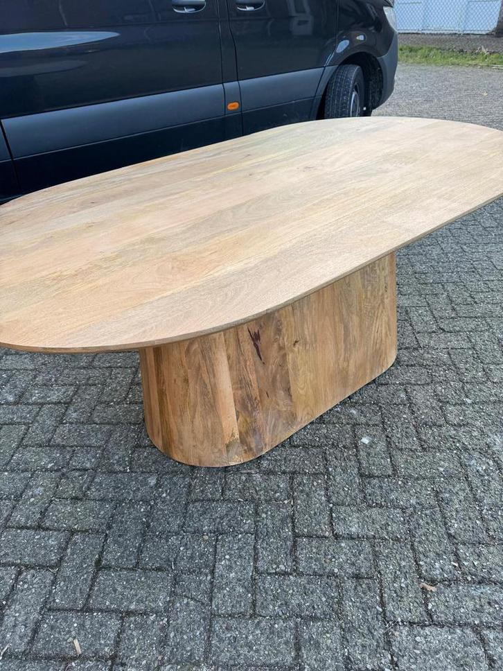 Eettafel ovaal hout - houten poot - goedkoop, Huis en Inrichting, Tafels | Eettafels, Zo goed als nieuw, 100 tot 150 cm, 200 cm of meer