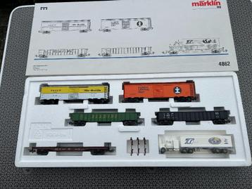 Marklin H0 OVP 4862 5-delige USA goederen set I, tp III beschikbaar voor biedingen