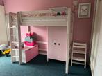 Hoogslaper whitewash, inclusief lattenbodem, Ophalen, Gebruikt, Eenpersoons, 160 tot 180 cm