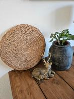 trendy (vloer)kussen rond naturel 42 cm van jute/katoen, Huis en Inrichting, Woonaccessoires | Kussens, Ophalen of Verzenden, Zo goed als nieuw