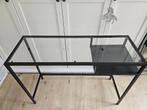 Zwart bureau met glas, Huis en Inrichting, Bureaus, Ophalen, Zo goed als nieuw, Bureau