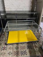 Originele USM Haller bijzettafel salontafel goudgeel glas, Huis en Inrichting, Minder dan 45 cm, Gebruikt, Glas, Modern