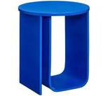 Blauwe bijzettafel kwantum, Huis en Inrichting, Tafels | Bijzettafels, Minder dan 55 cm, Rond, Zo goed als nieuw, Ophalen