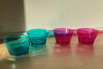 4 NIEUWE BLAUWE & ROZE KUNSTSTOF BAKJES / SCHAALTJES ., Ophalen of Verzenden, Nieuw, Overige stijlen, Schaal of Schalen
