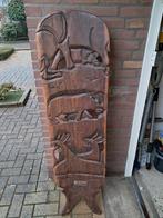Afrikaanse dieren houtsnijwerk paneel, Antiek en Kunst, Kunst | Beelden en Houtsnijwerken, Ophalen