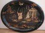 Chinees zwart metalen dienblad met fraaie decoratie, Ophalen