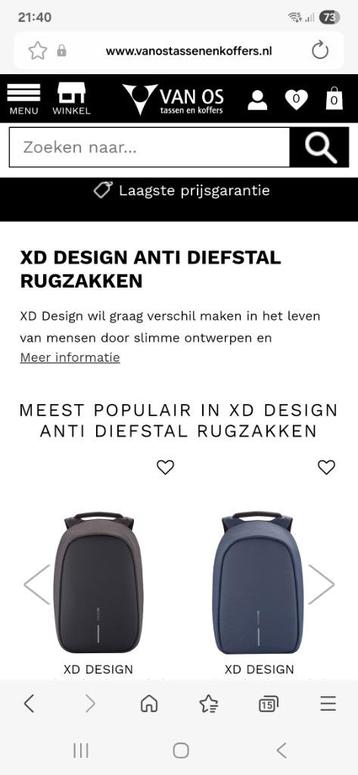 Z.g.a.n. XD Design anti diefstal rugzak beschikbaar voor biedingen