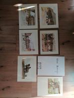 5 reproducties Wim Romijn met wissellijst lijst, Ophalen of Verzenden