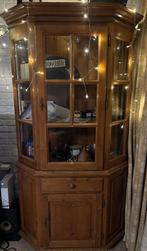 Grenen vitrine kast, Huis en Inrichting, Ophalen, Gebruikt, Glas, Grenen met glas