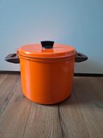 Retro oranje pan met deksel, Huis en Inrichting, Ophalen of Verzenden, Gebruikt, Overige materialen, Kookpan of Snelkookpan