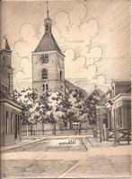 Uithuizen Kerk tekening Sievers ca. 1950, Antiek en Kunst, Ophalen of Verzenden