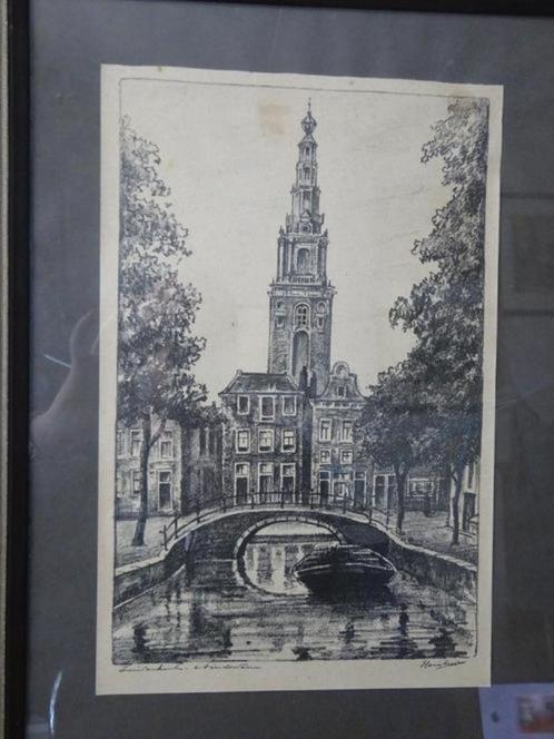 Onbekende kunstenaar - Zuiderkerk Amsterdam, Antiek en Kunst, Kunst | Litho's en Zeefdrukken, Ophalen of Verzenden