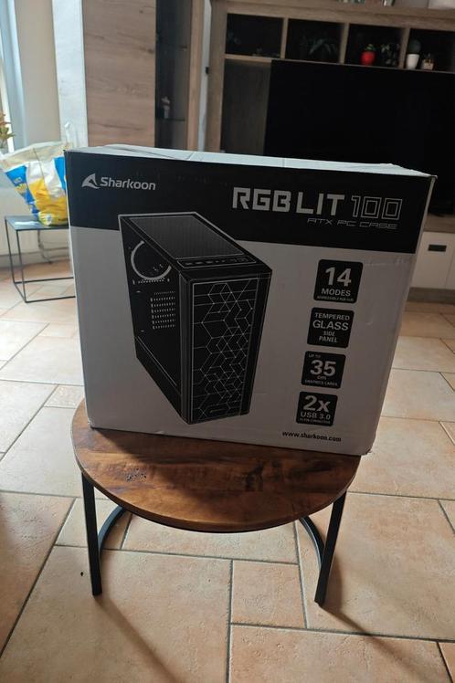 Sharkoon RGB LIT 100 ATX PC Behuizing - Nieuw in Doos!, Computers en Software, Computerbehuizingen, Nieuw, Ophalen of Verzenden
